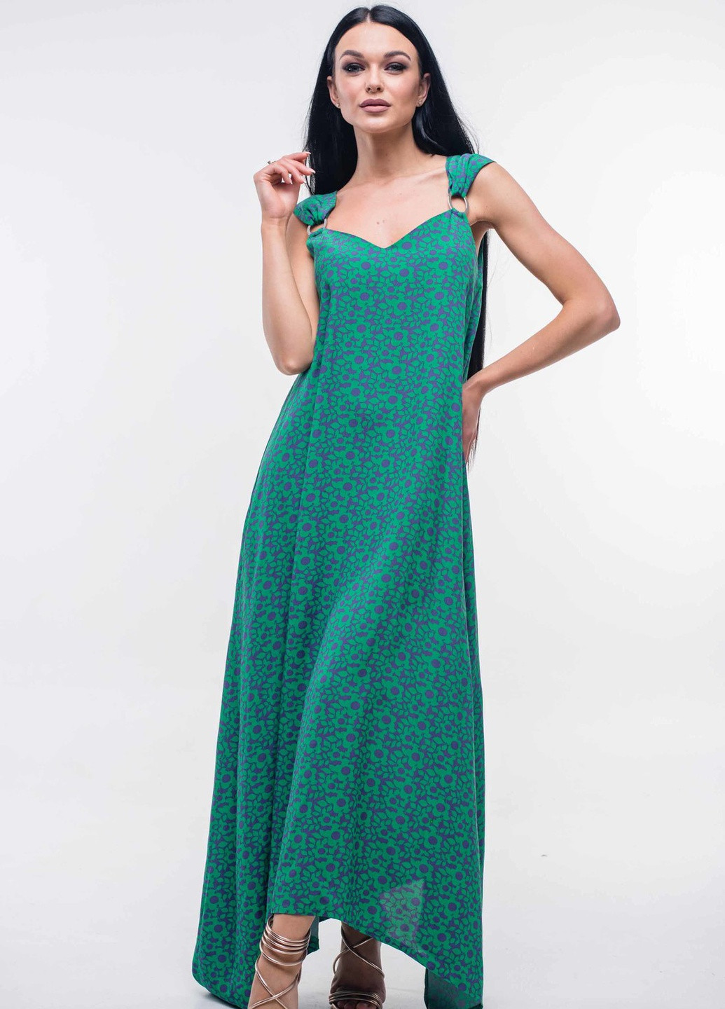Зеленое кэжуал платье верона сф 16.2-53/19 зеленый Ри Мари однотонное