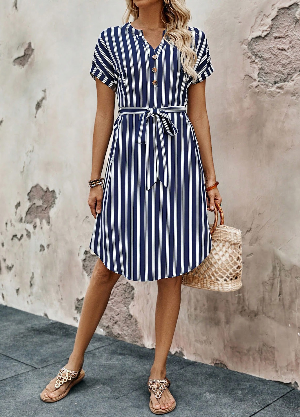 Комбінована кежуал сукня SHEIN в смужку