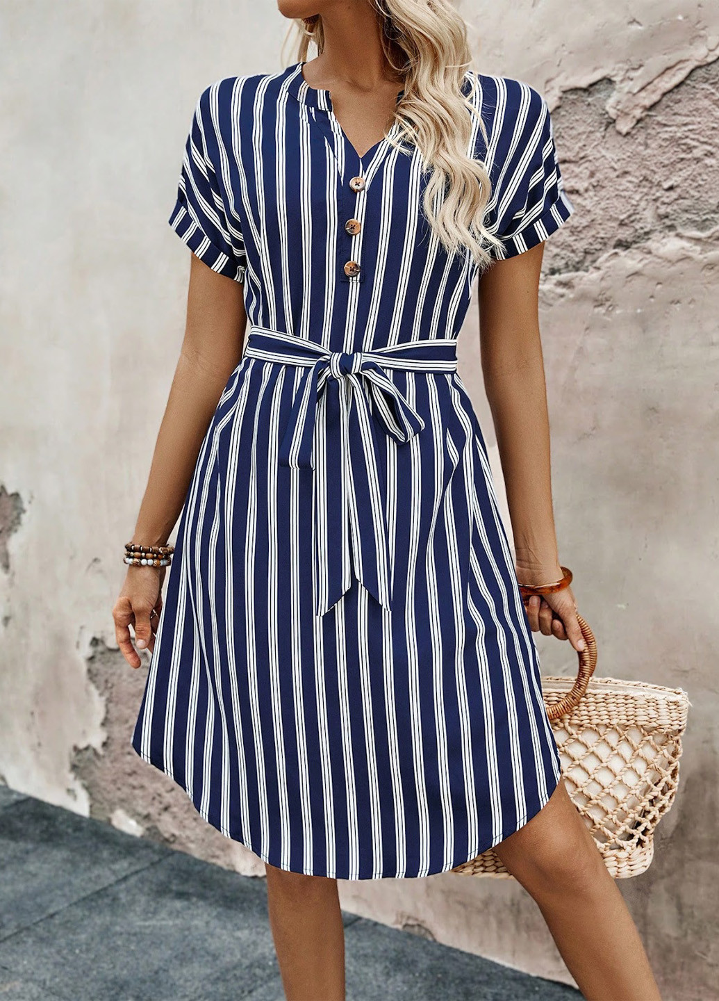 Комбінована кежуал сукня SHEIN в смужку