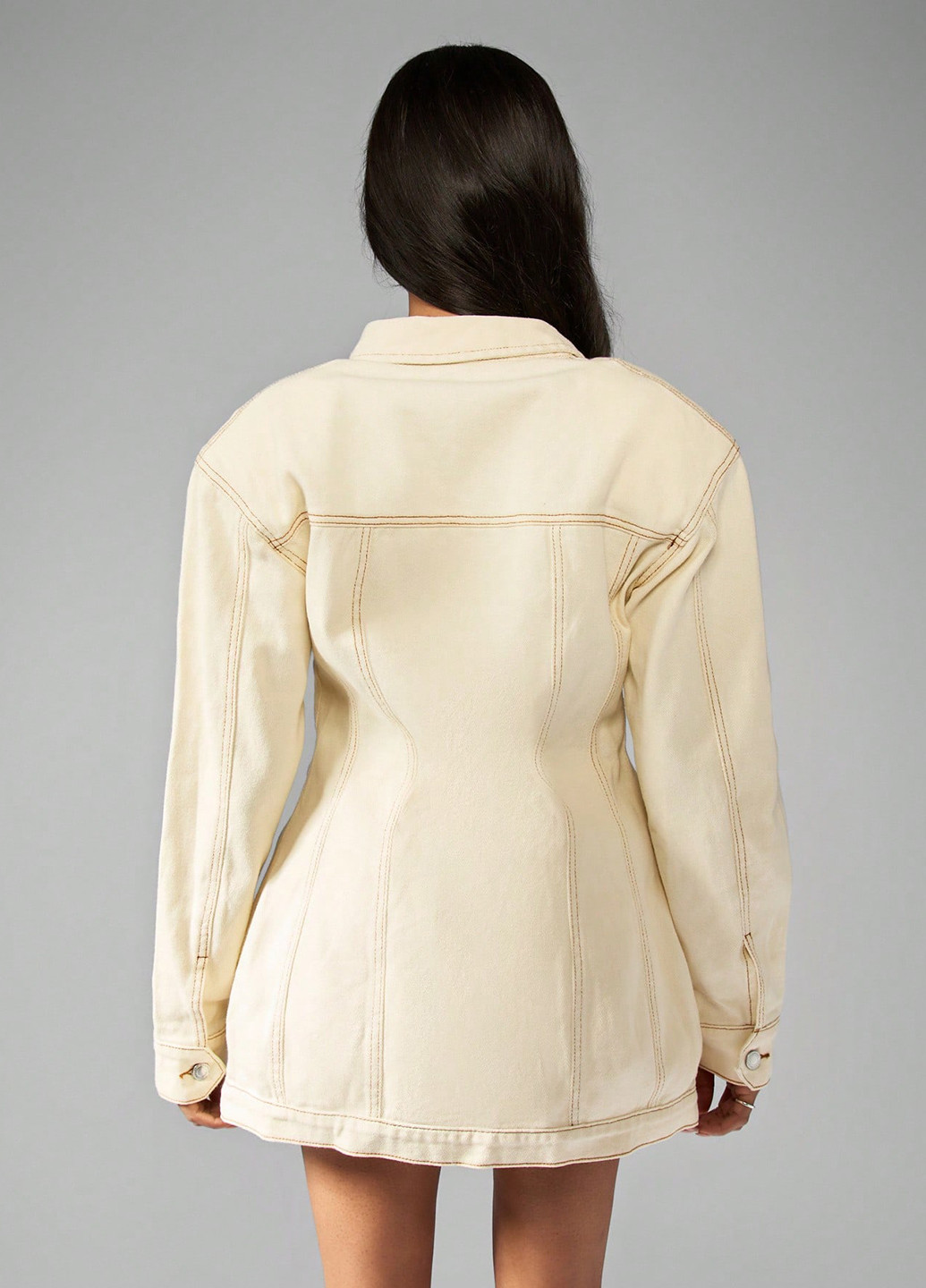 Кремова джинсова сукня сукня-сорочка SHEIN однотонна