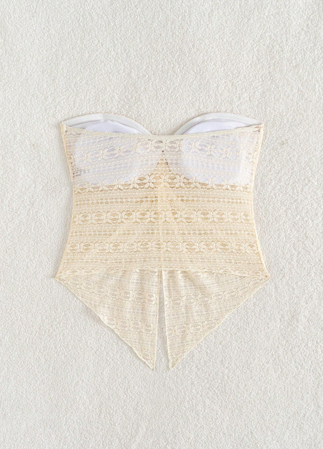 Кремовий літній купальник (ліф, трусики) танкіні, роздільний SHEIN