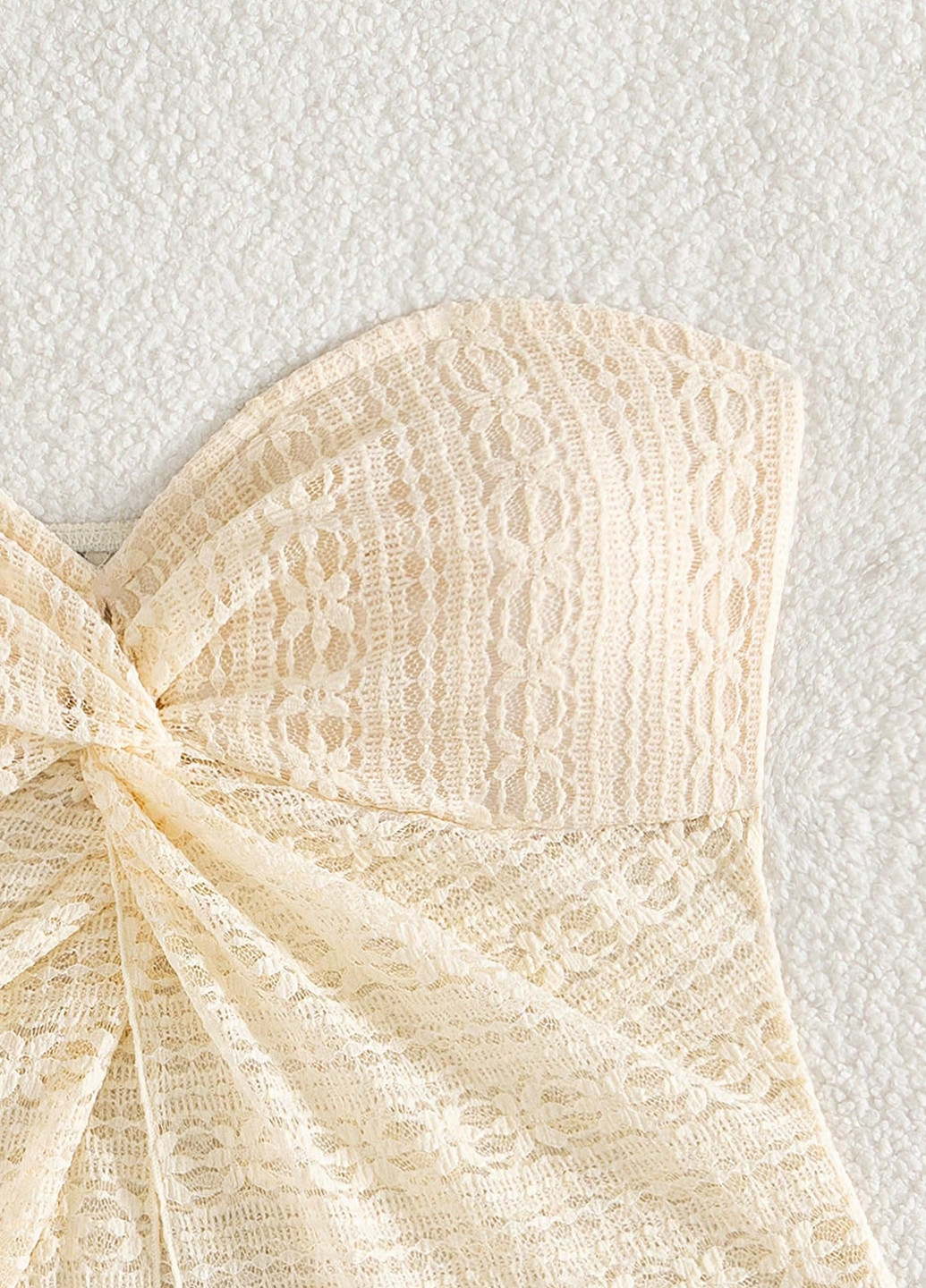 Кремовий літній купальник (ліф, трусики) танкіні, роздільний SHEIN