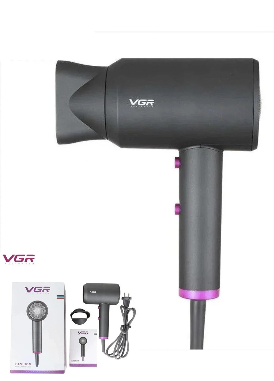 Профессиональный мощный фен -V400 1800-2000 ВТ VGR (253991590)