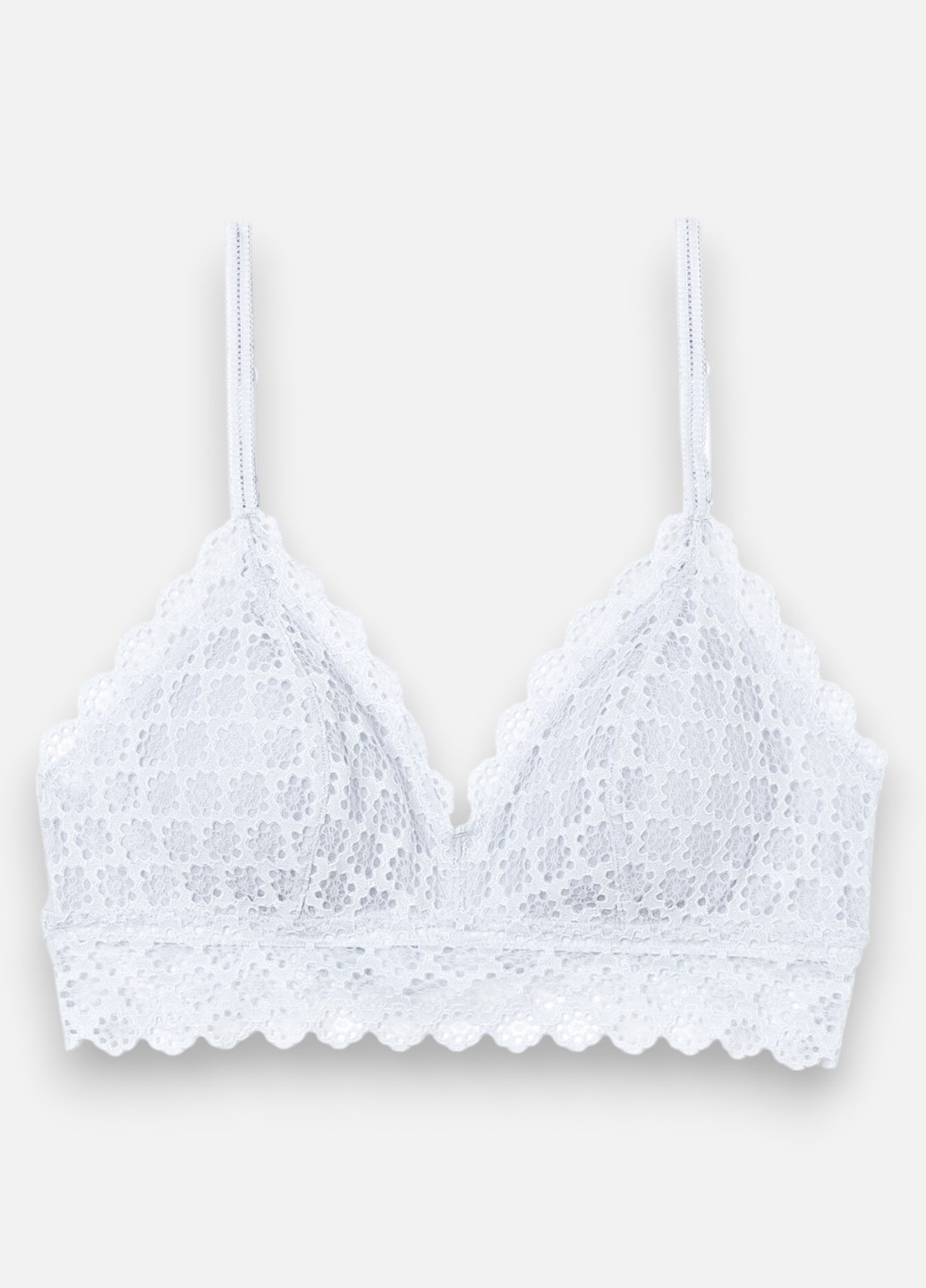 Белый бралетт бюстгальтер H&M без косточек полиамид