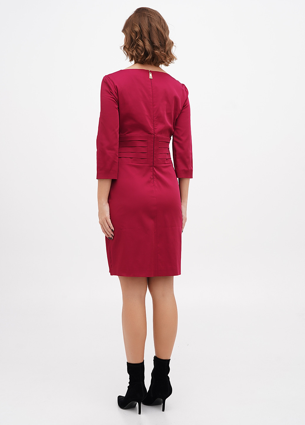 Бордова кежуал сукня на запах Sassofono однотонна