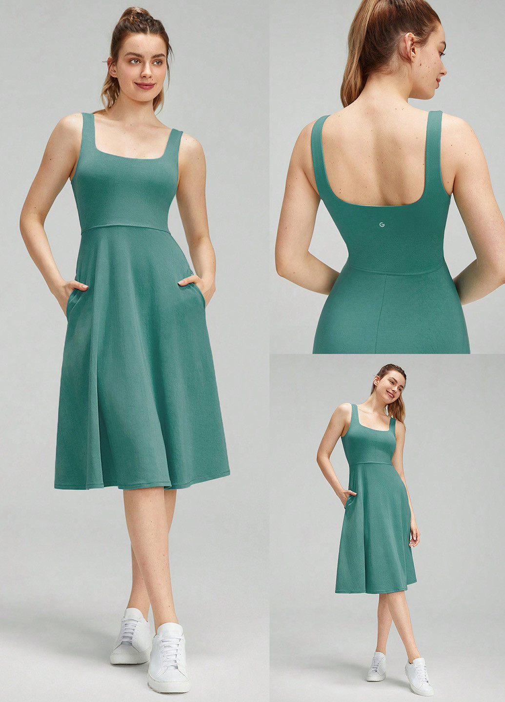 М'ятна спортивна сукня кльош SHEIN з логотипом