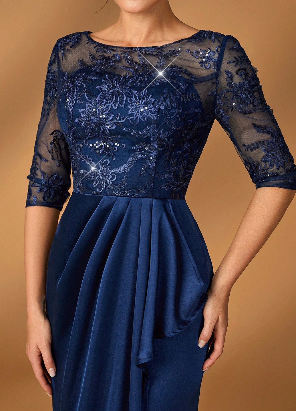 Темно-синя святковий, вечірня сукня годе SHEIN однотонна