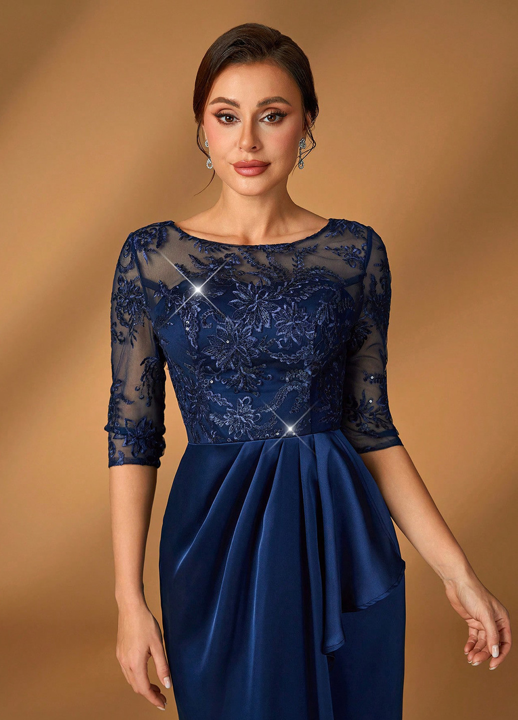 Темно-синя святковий, вечірня сукня годе SHEIN однотонна