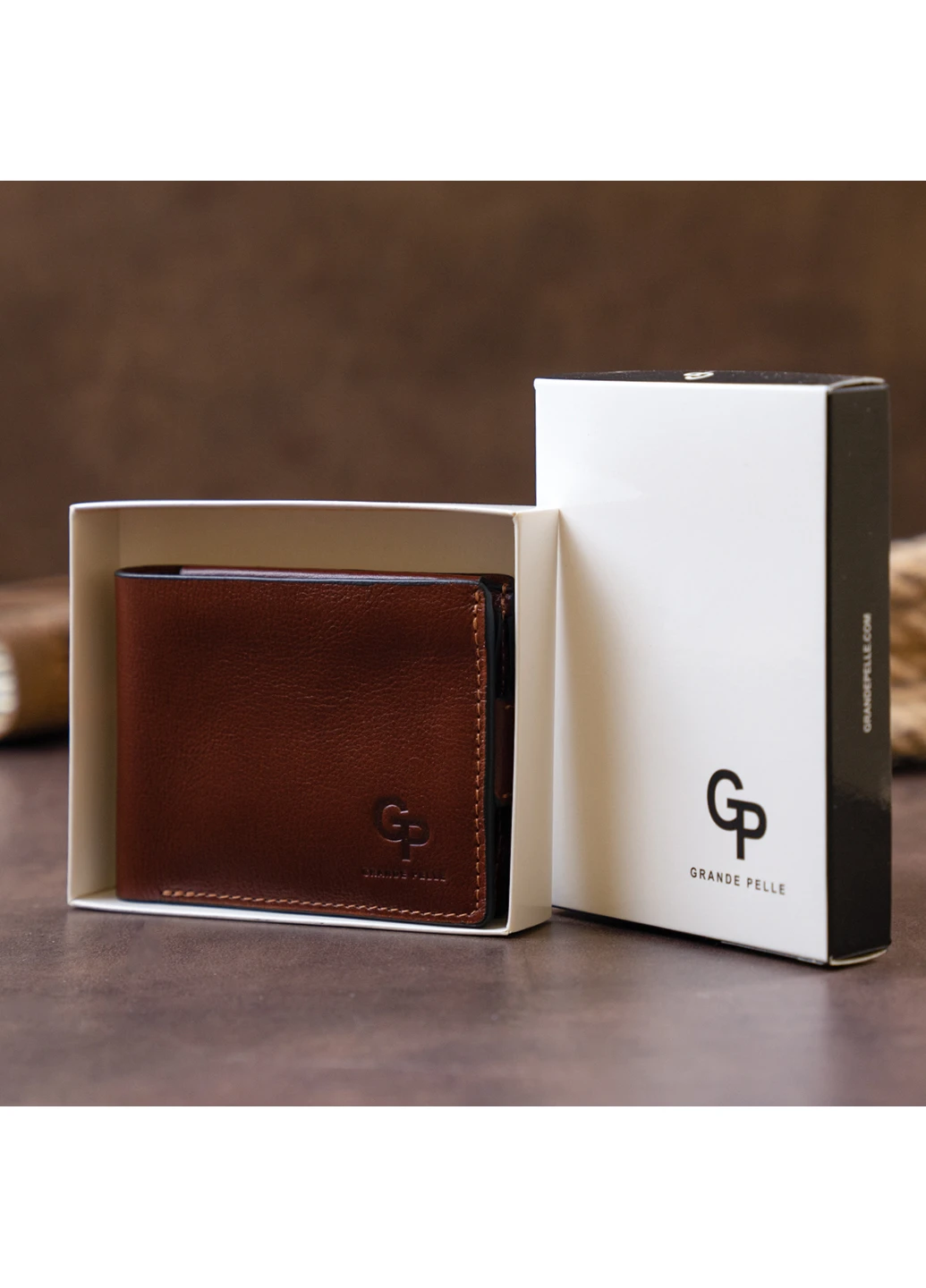 Мужской кожаный кошелек 11,5х9х2,5 см Grande Pelle (229460801)