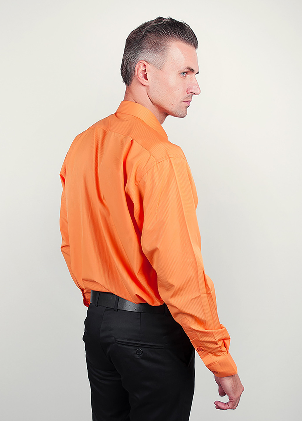 Оранжевая кэжуал рубашка в полоску Framzoni с длинным рукавом