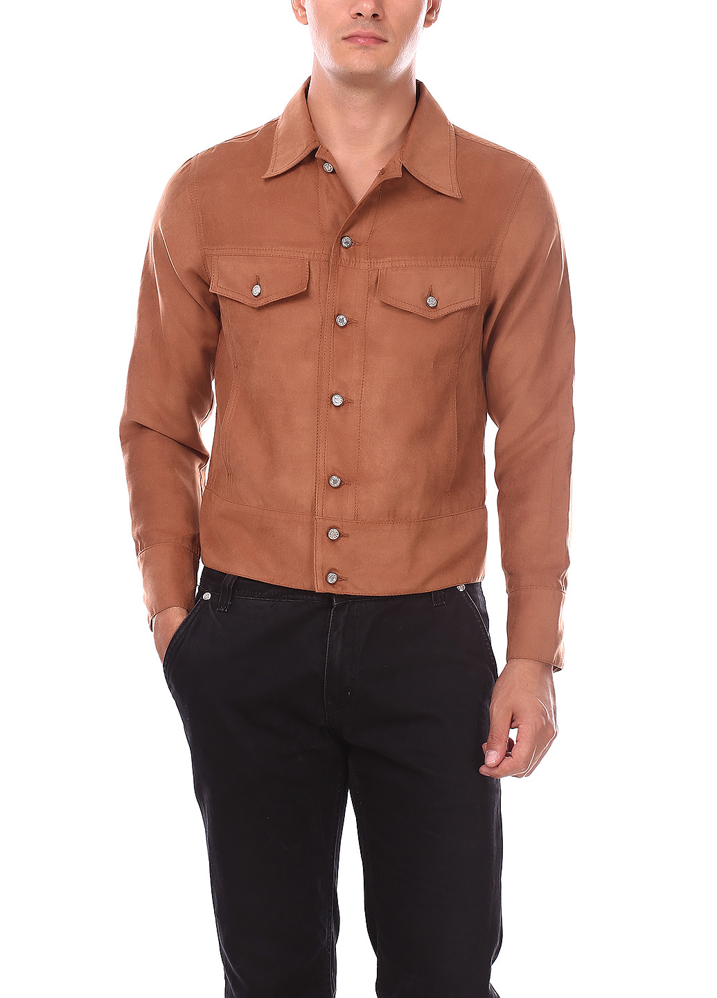 Пиджак Flash с коротким рукавом однотонный светло-коричневый кэжуал