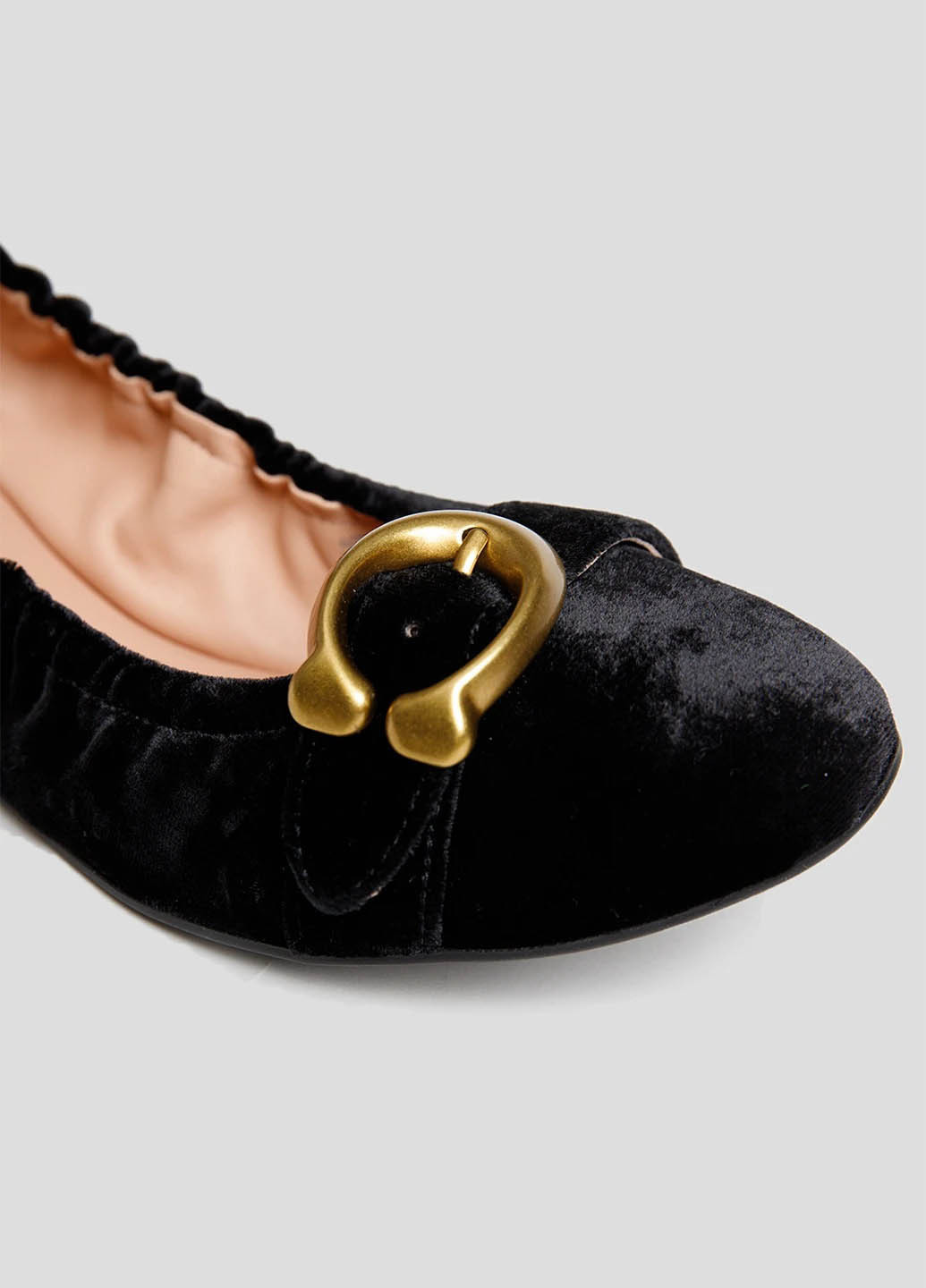 Женские балетки Coach | чёрные однотонные без декора текстиль (308802814)