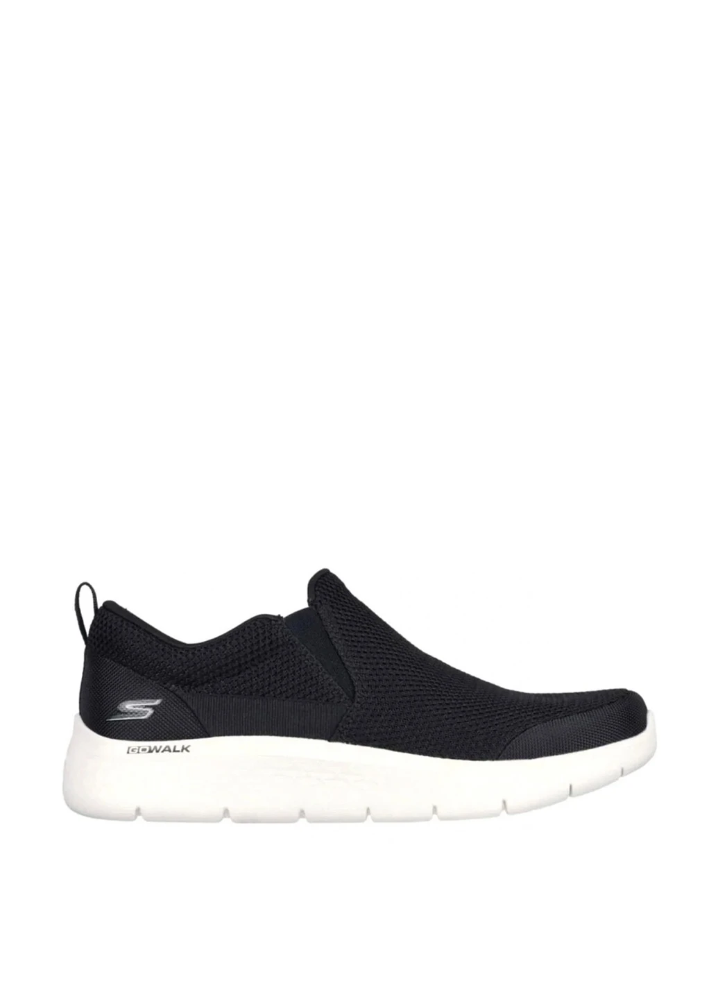 Черные слипоны Skechers с белой подошвой