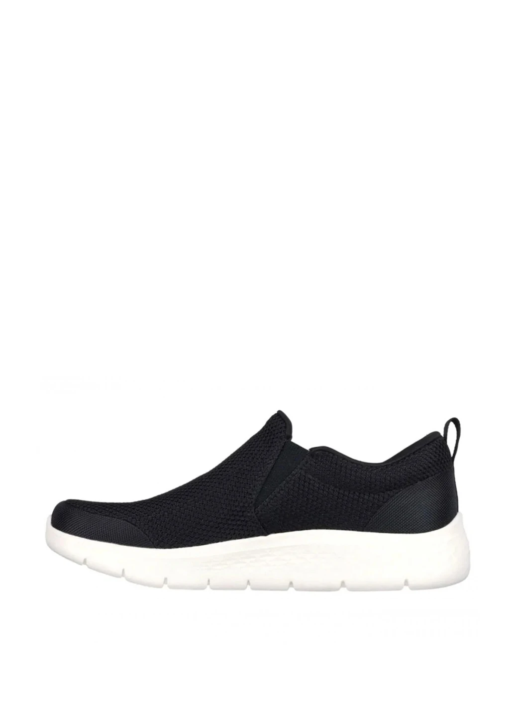 Черные слипоны Skechers с белой подошвой