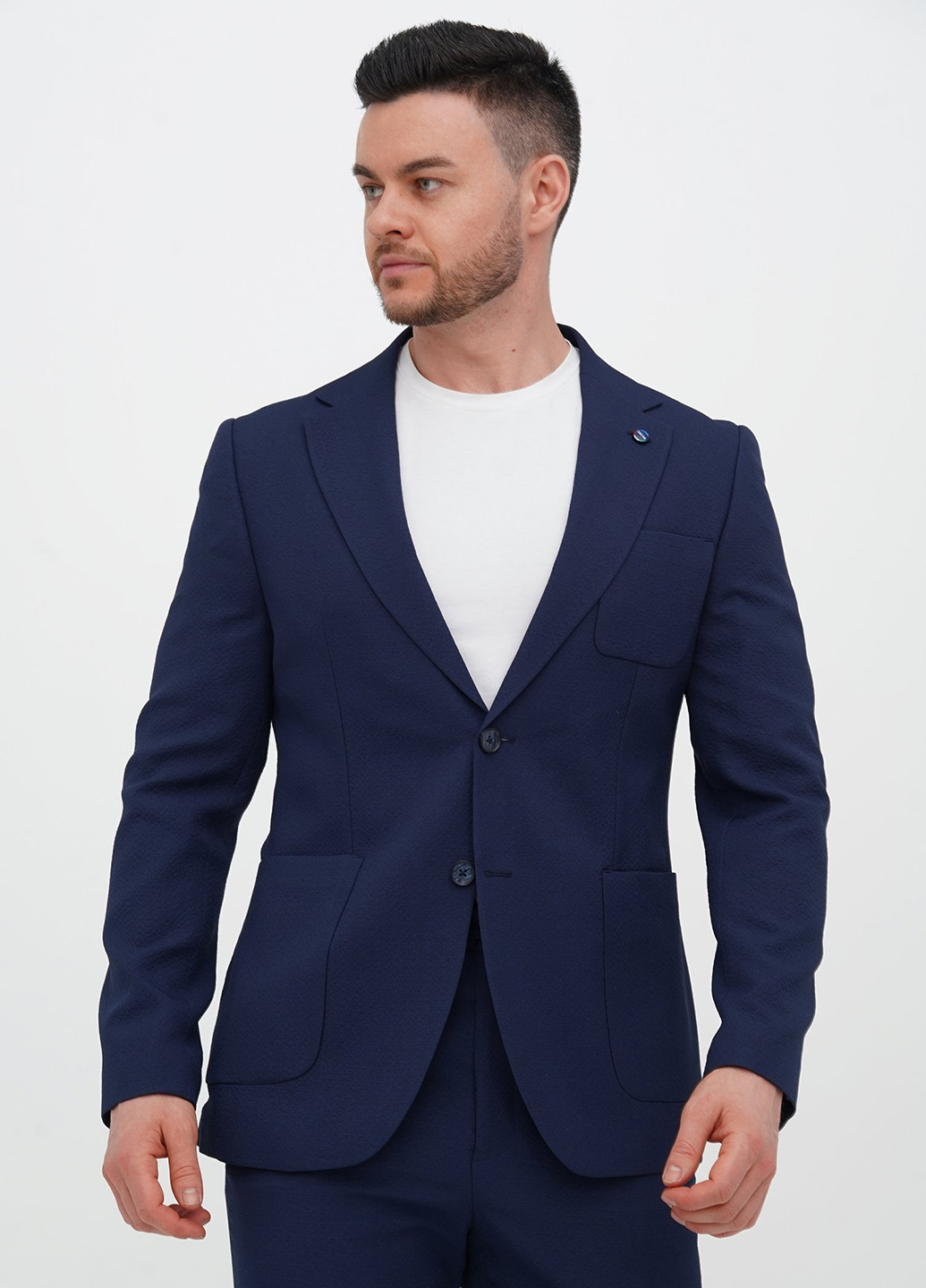 Синій демісезонний костюм (піджак, штани) брючний Trend Collection