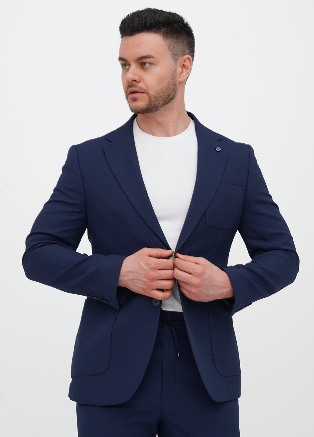 Синій демісезонний костюм (піджак, штани) брючний Trend Collection