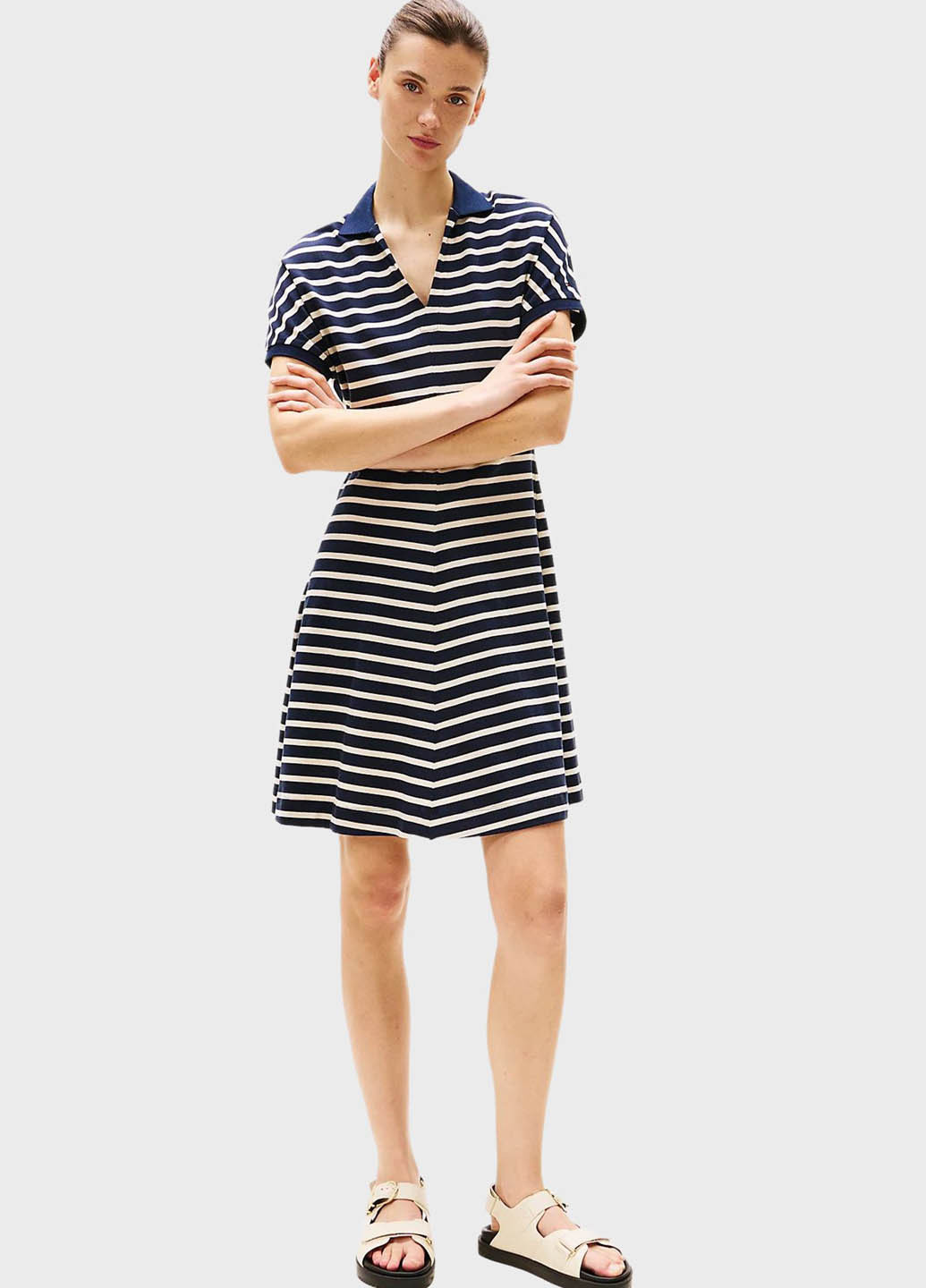 Темно-синя кежуал сукня а-силует Tommy Hilfiger в смужку