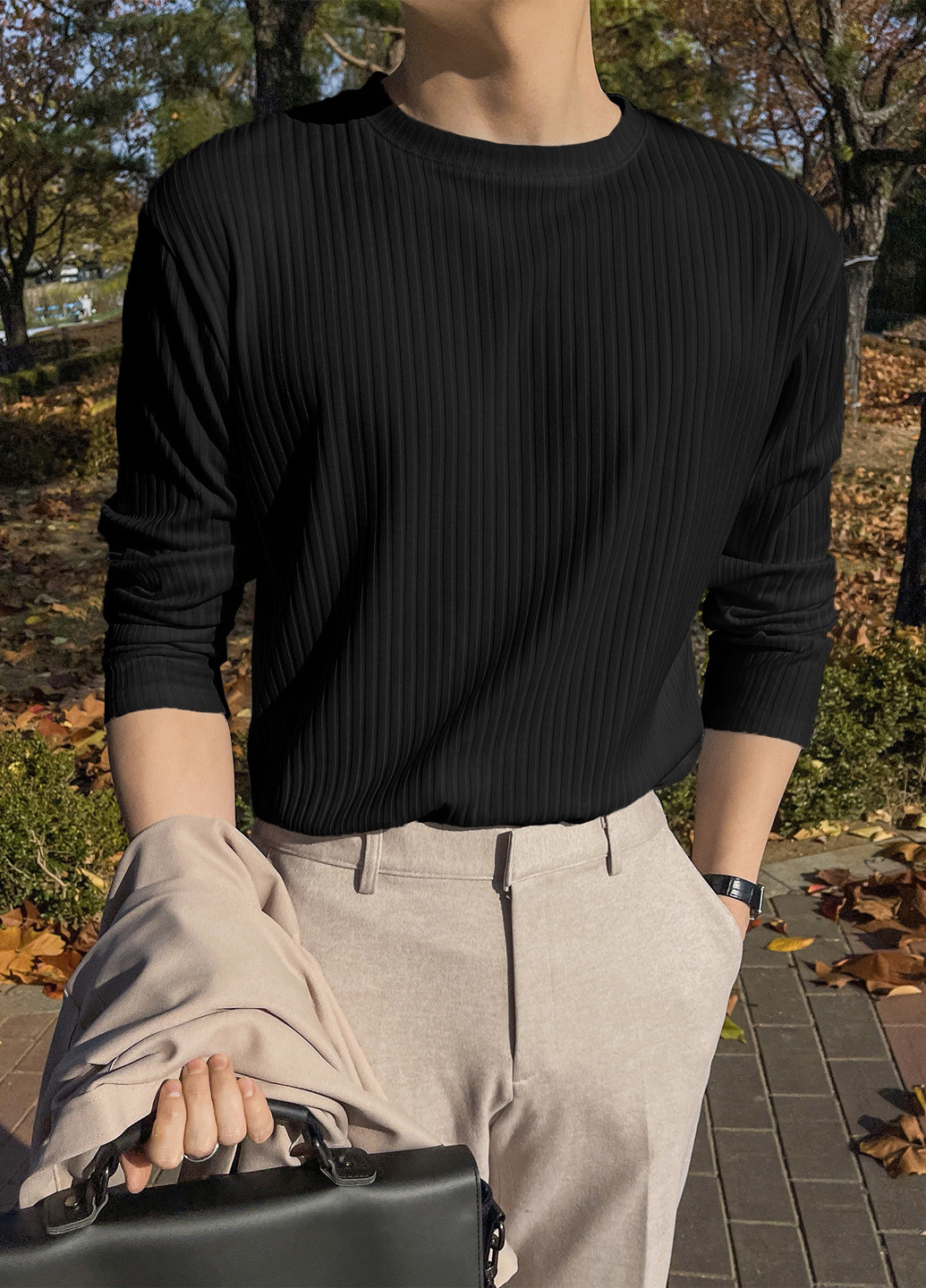 Лонгслів SHEIN однотонний чорний кежуали поліестер