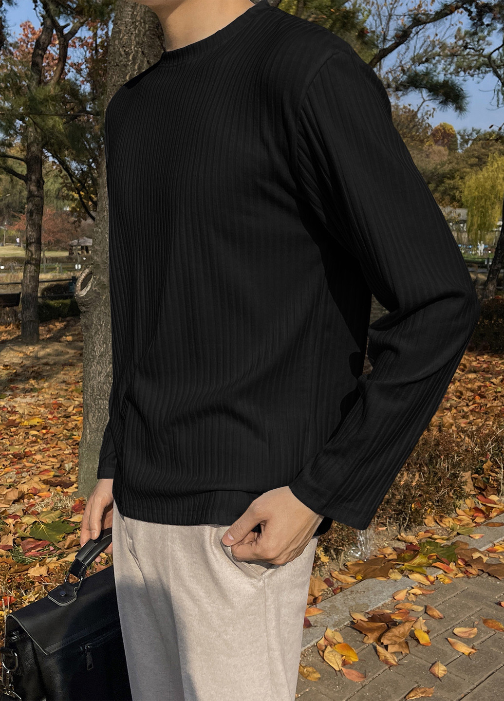 Лонгслів SHEIN однотонний чорний кежуали поліестер