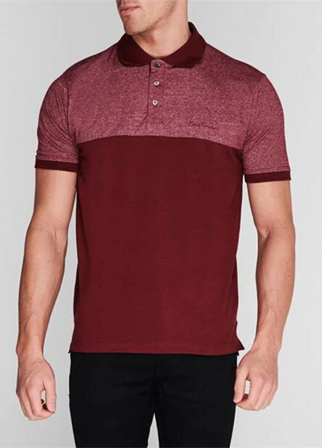 Бордовая футболка-поло для мужчин Pierre Cardin меланжевая
