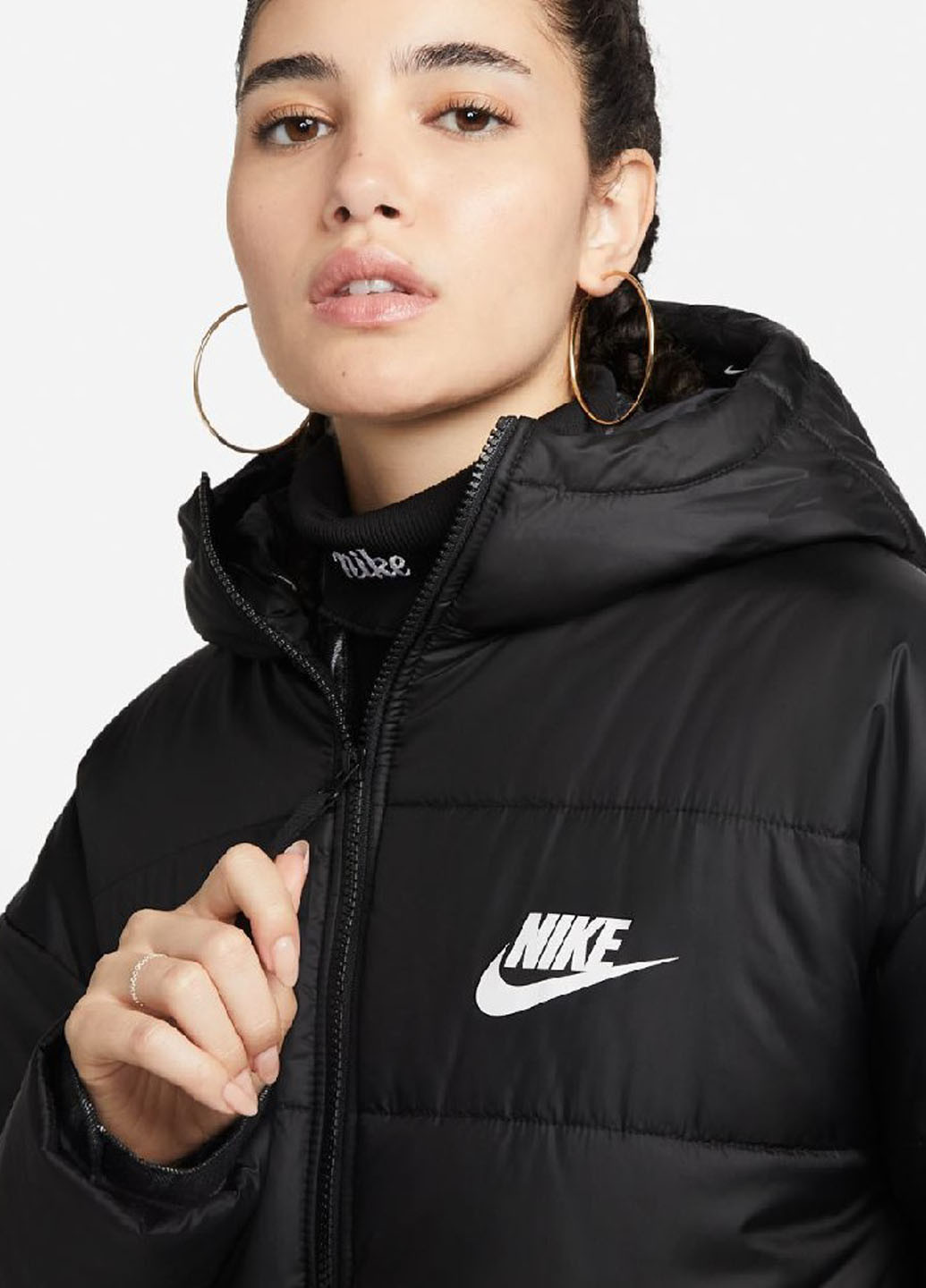 Черная демисезонная куртка dx1798-010 Nike W NSW SYN TF RPL HD PARKA