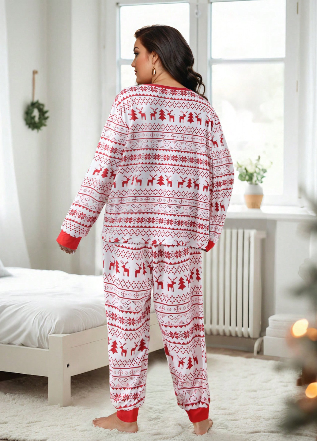 Белая всесезон пижама (лонгслив, брюки) лонгслив + брюки SHEIN