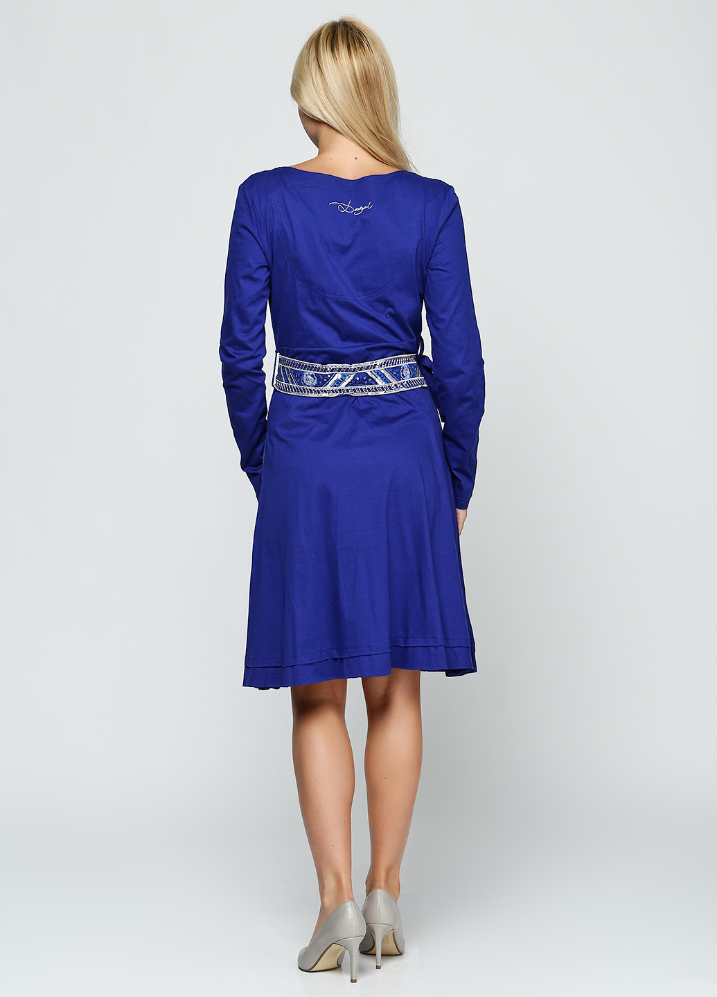 Синее кэжуал платье Desigual с рисунком