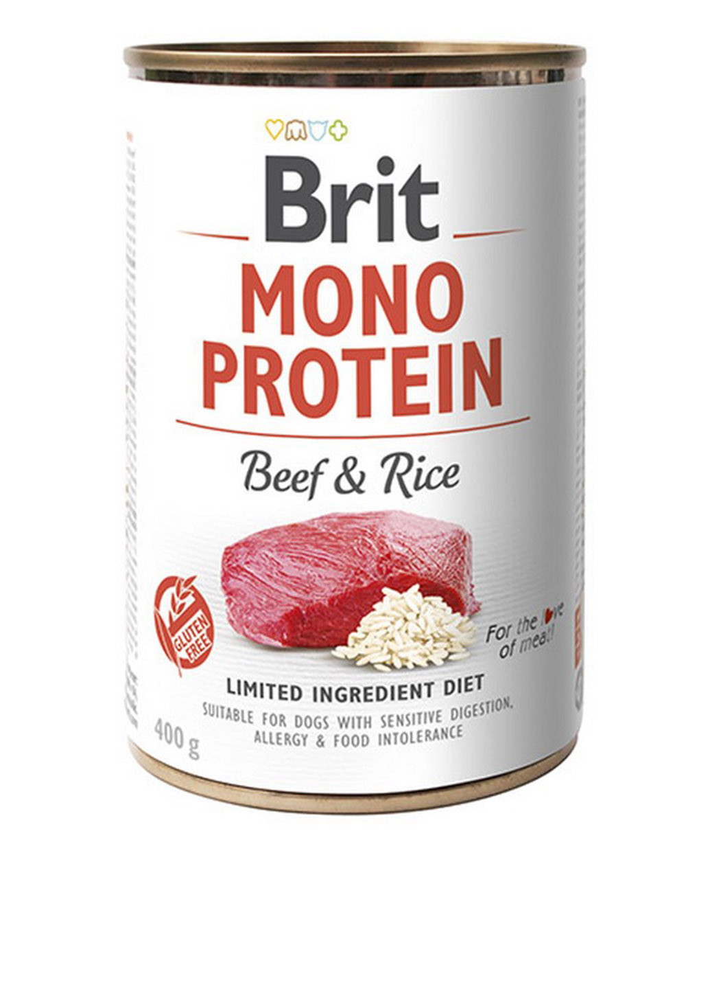 Мясные консервы Mono Protein Dog с говядиной и темным рисом, 400 гр Brit Care (140597126)