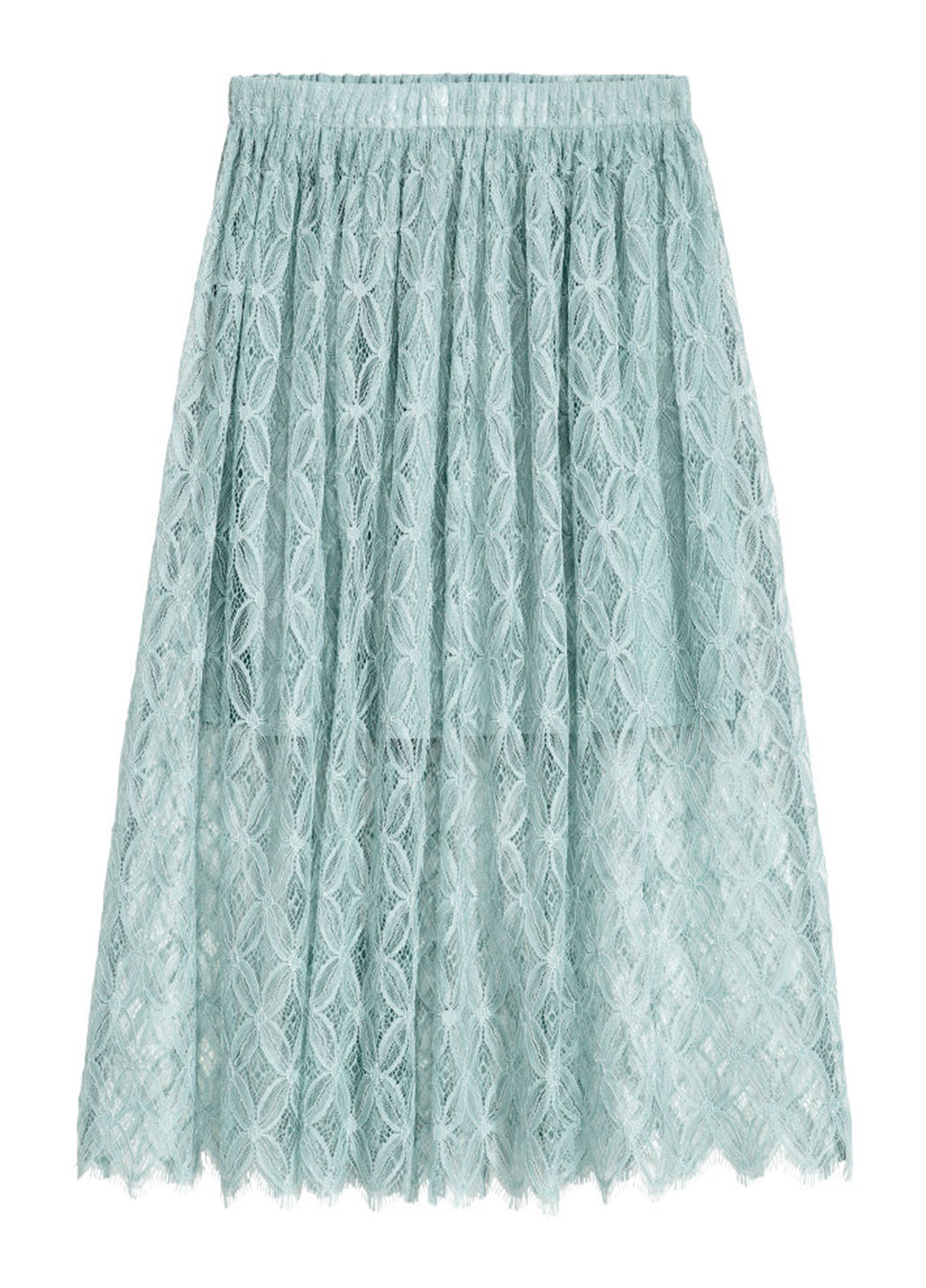Серая кэжуал однотонная юбка H&M а-силуэта (трапеция)