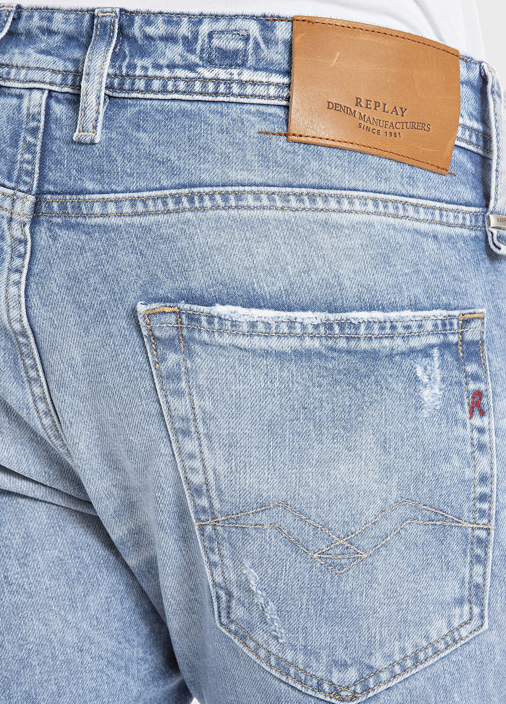 Голубые демисезонные бойфренды джинсы Replay