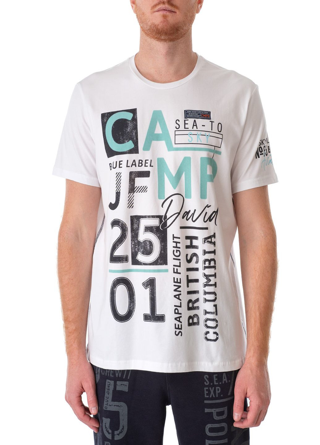 Белая футболка чоловіча Camp David