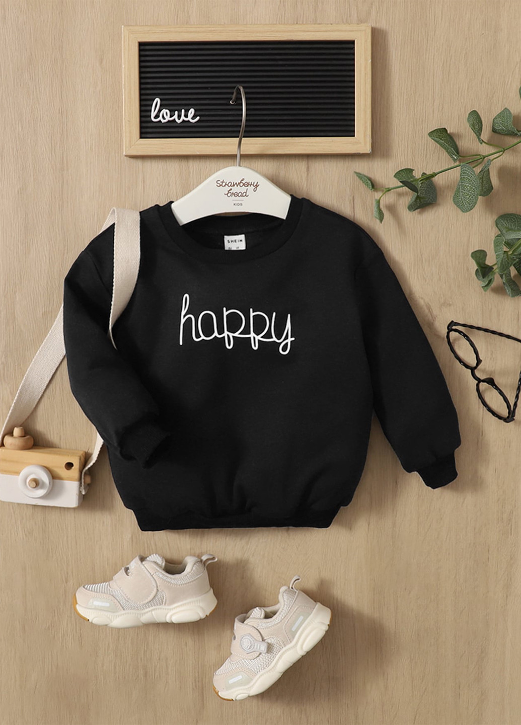 SHEIN свитшот надпись черный кэжуал полиэстер