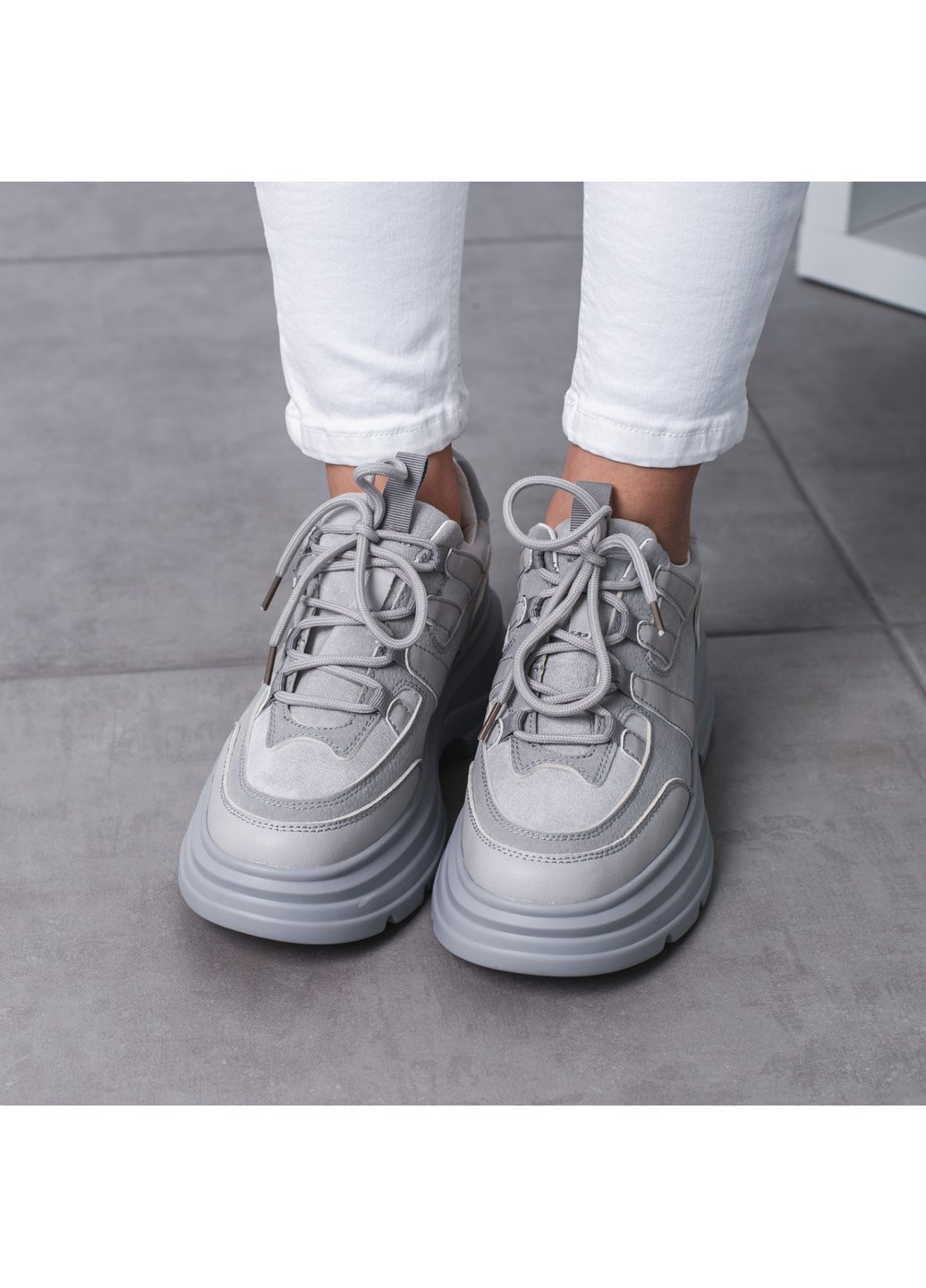 Серые демисезонные кроссовки женские ash 3525 40 25 см серый Fashion