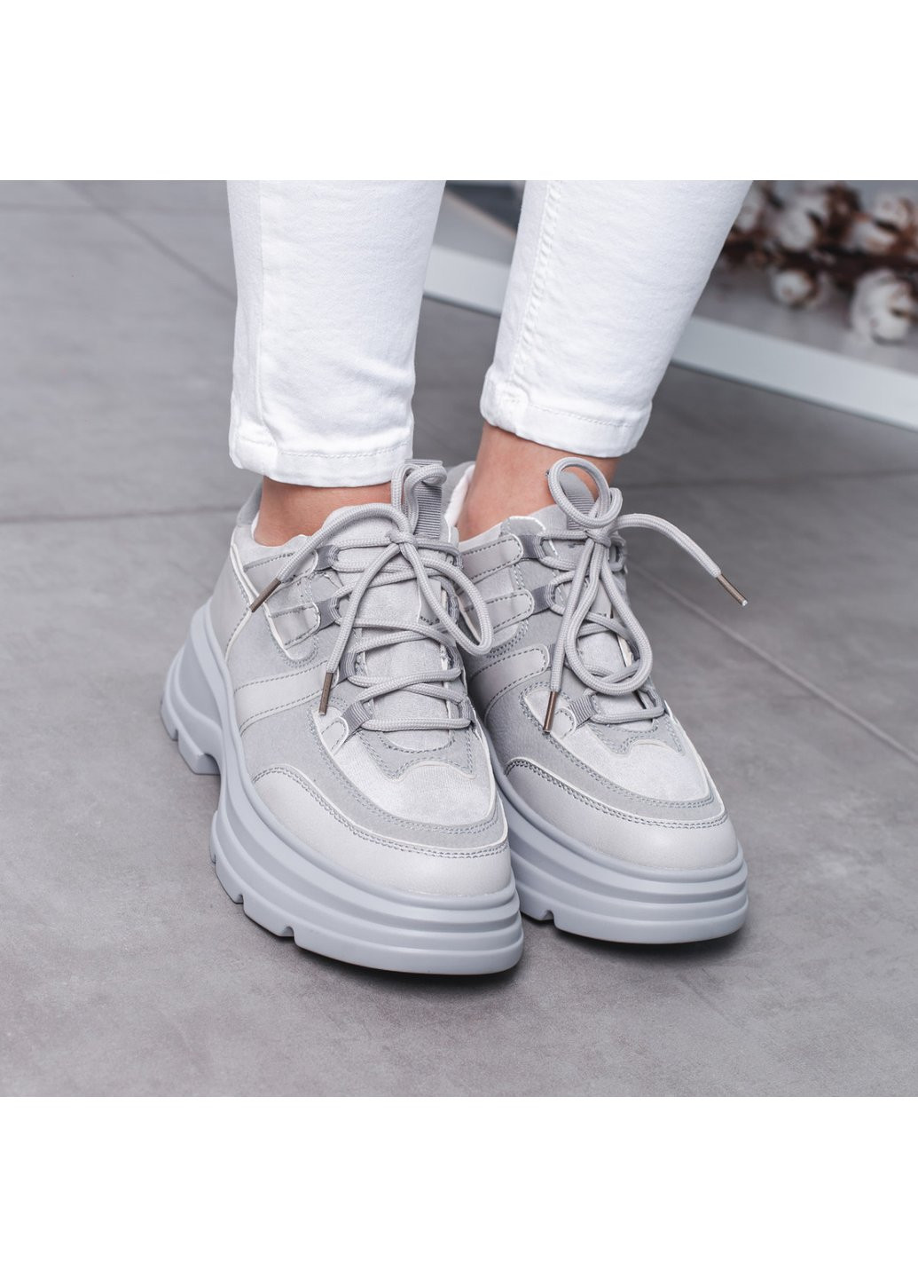 Серые демисезонные кроссовки женские ash 3525 40 25 см серый Fashion