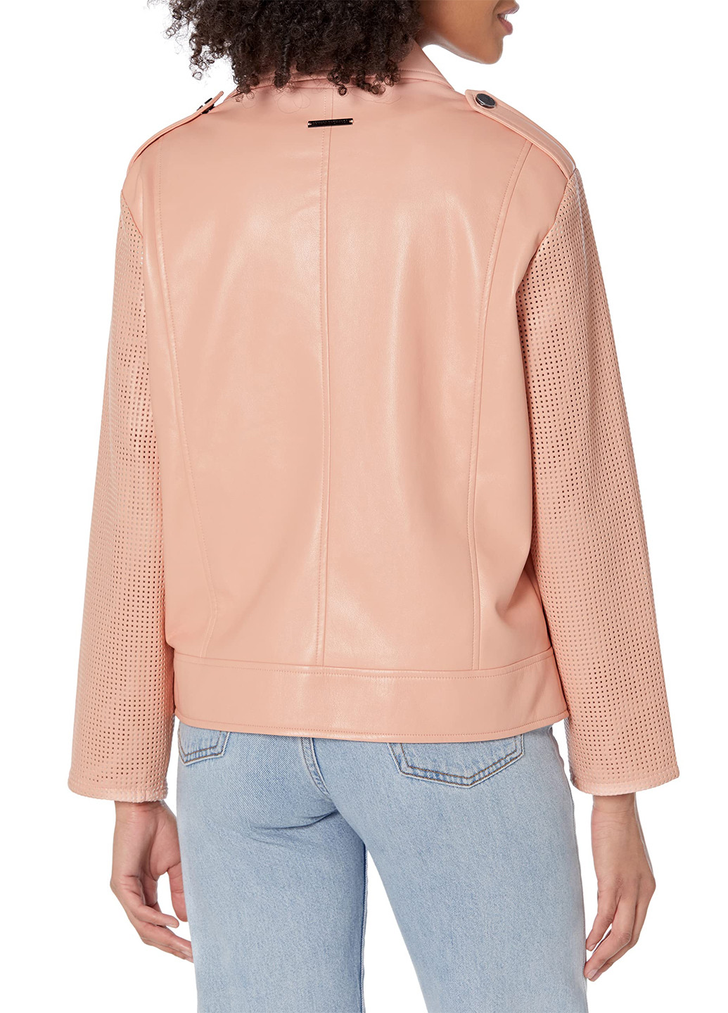 Розовая демисезонная куртка косуха Armani Exchange