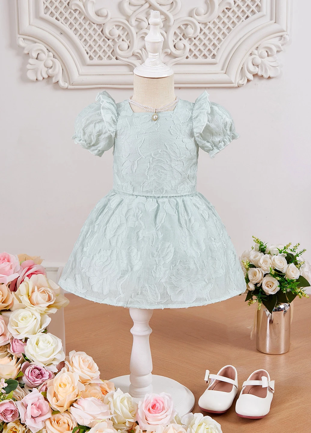 М'ятний літній костюм (блуза, спідниця) SHEIN