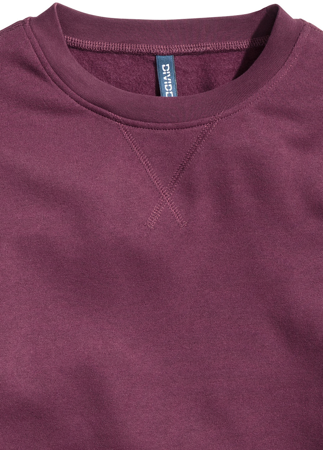 Свитшот H&M - Прямой крой однотонный бордовый кэжуал - (156984402)