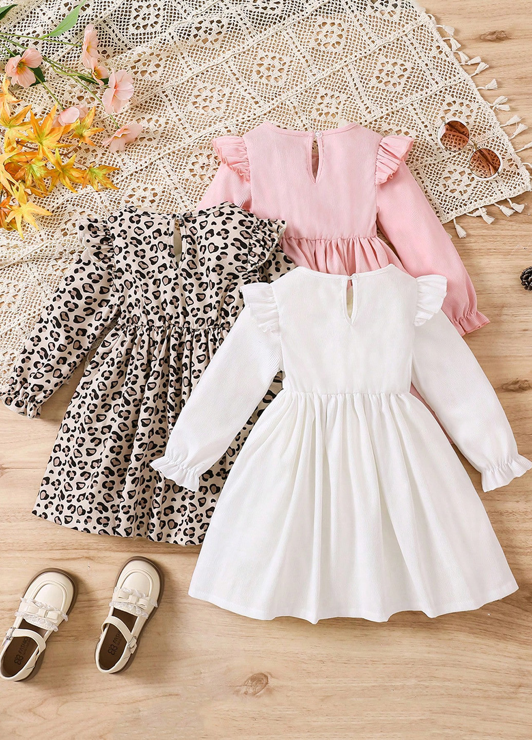 Комбинированное платье (3 шт.) SHEIN (342411778)