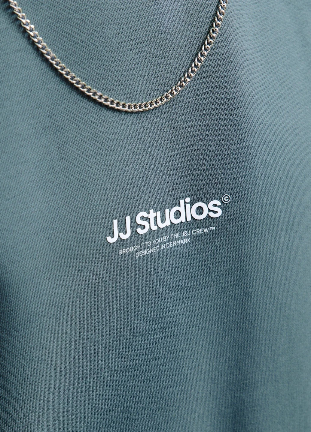 Морской волны свитшот Jack & Jones надпись без декора (352530760)