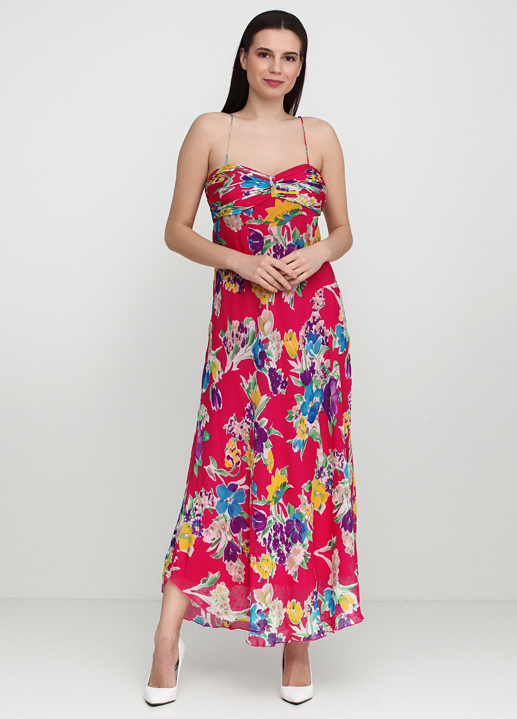 Малинова кежуал сукня, сукня Ralph Lauren з квітковим принтом