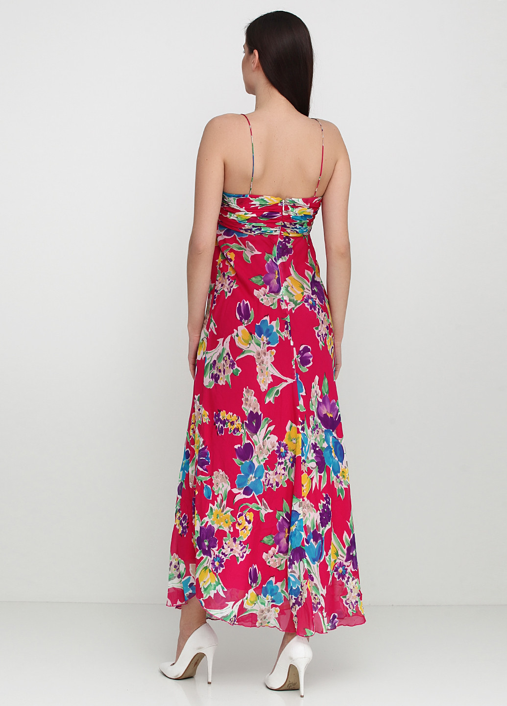 Малиновое кэжуал платье Ralph Lauren с цветочным принтом