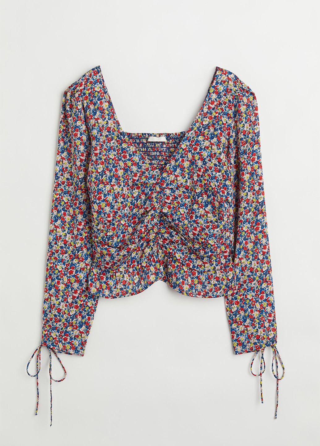 Комбінована літня блуза з баскою H&M