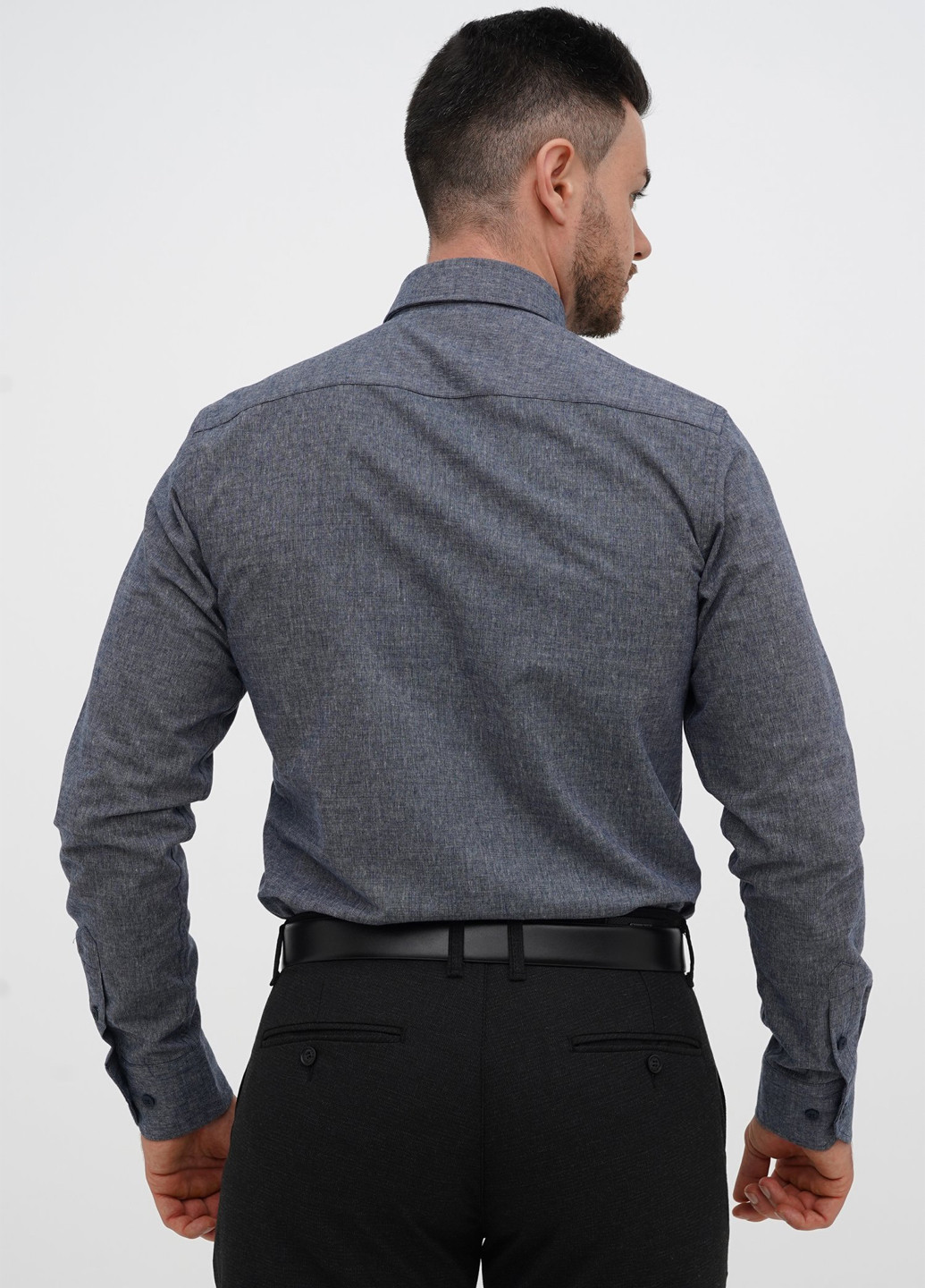 Серая кэжуал рубашка меланж Trend Collection