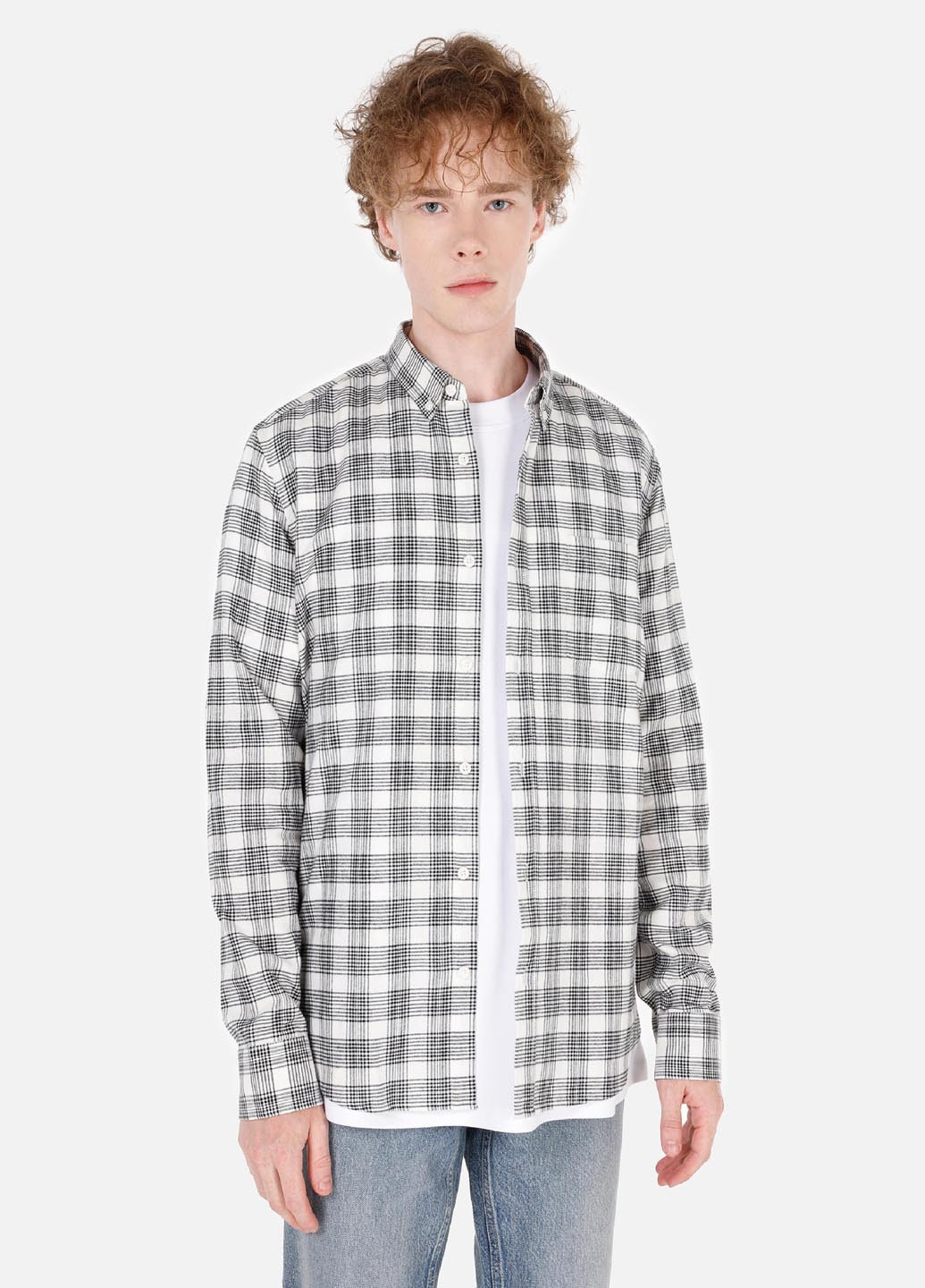 Белая кэжуал рубашка в клетку Colin's