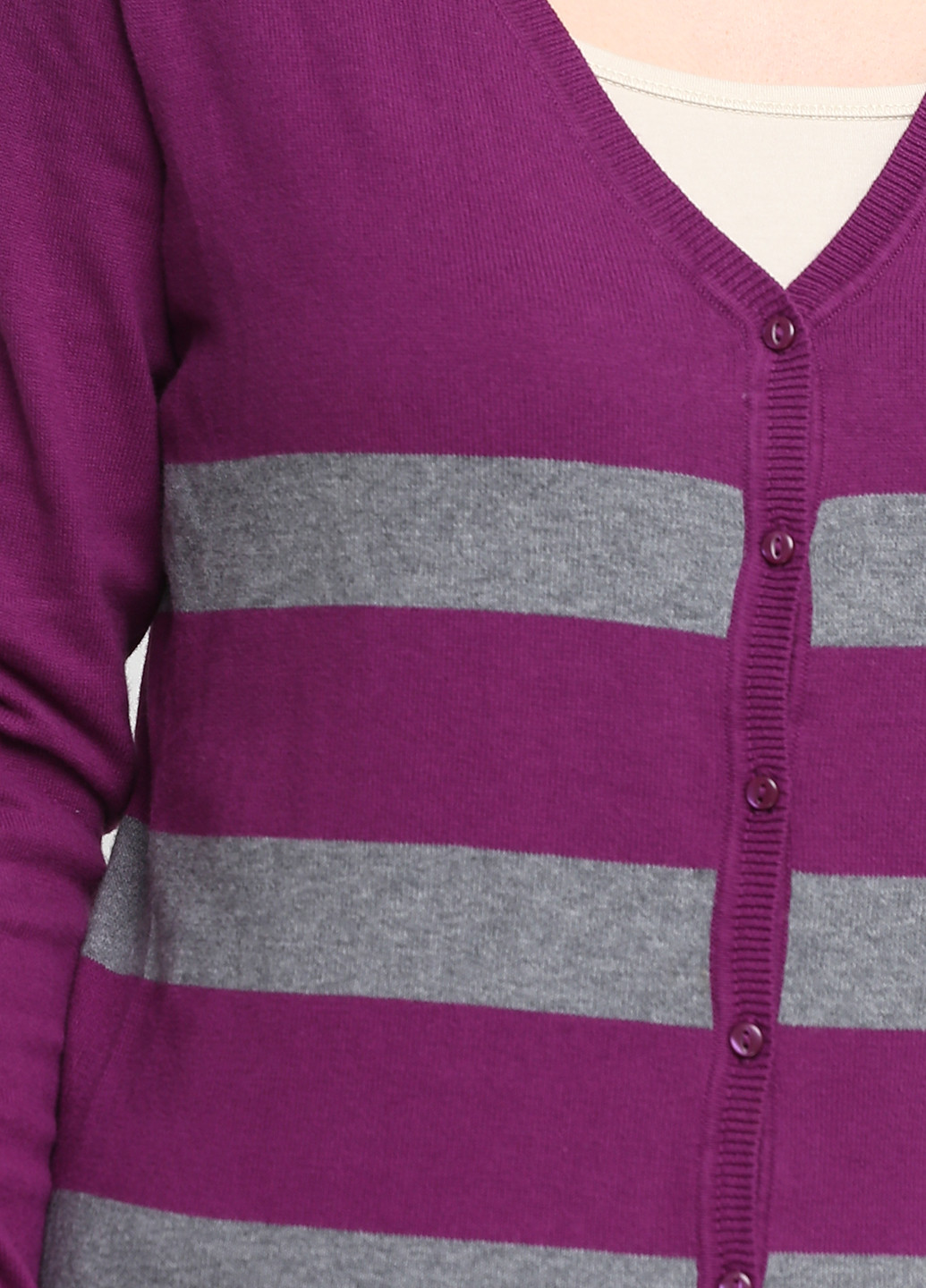 Кофта Colours с длинным рукавом полоска фиолетовая кэжуал