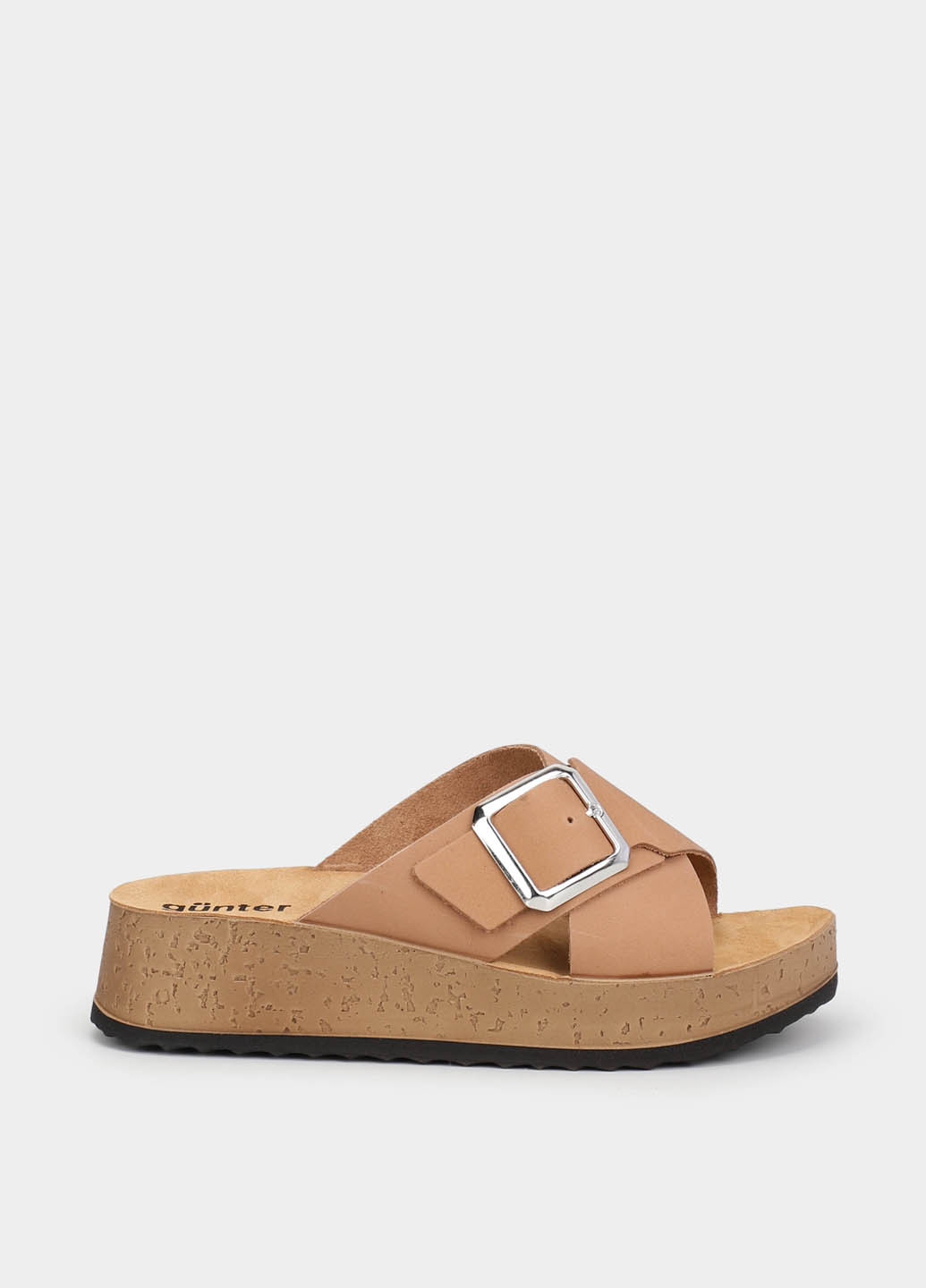 Бежевые шлепанцы Gunter с пряжкой