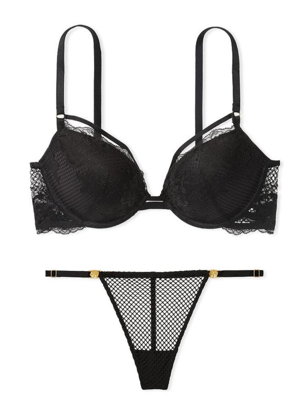 Чорний демісезонний комплект (бюстгальтер, трусики) Victoria's Secret