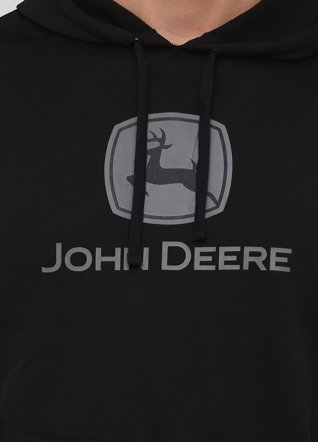 Худи John Deer надписи чёрные спортивные хлопок