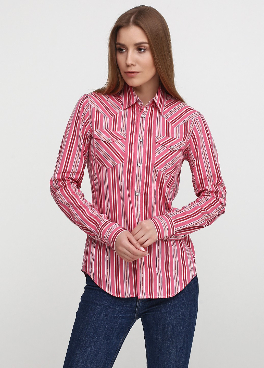 Розовая кэжуал рубашка в полоску Ralph Lauren