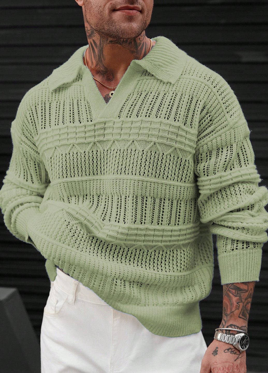 Світло-зелений демісезонний светр SHEIN